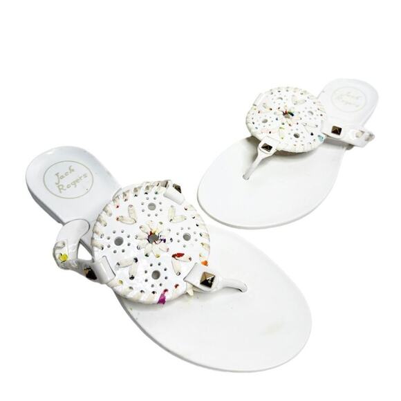 Jack Rogers Sandals Womens Size 5‎ White Georgica Jelly Slip On Flats - Picture 1 of 9